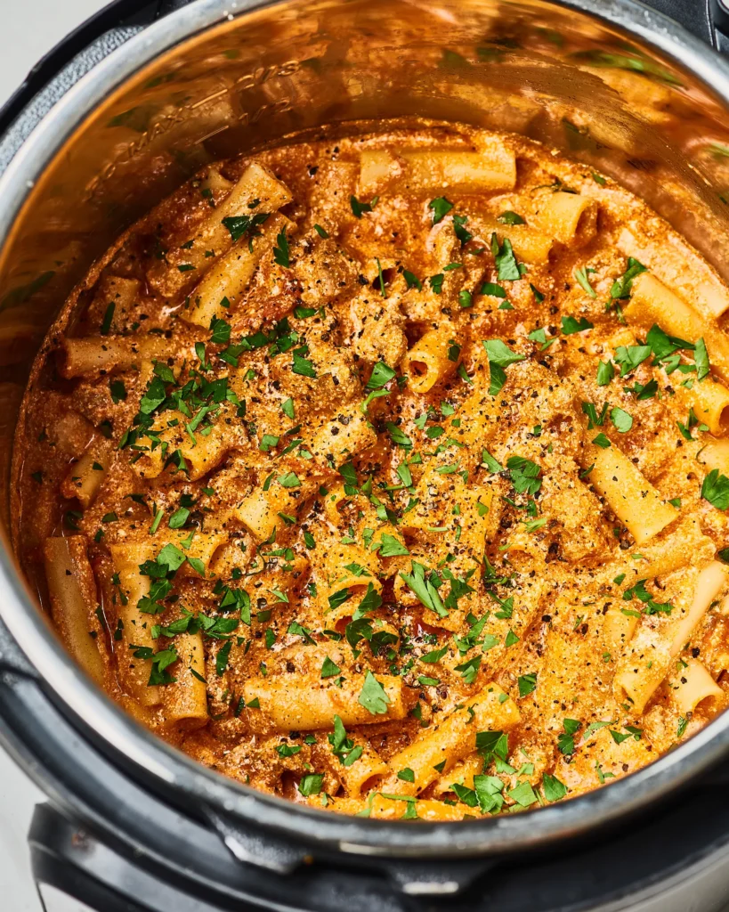 Receita rápida de macarrão de panela de pressão